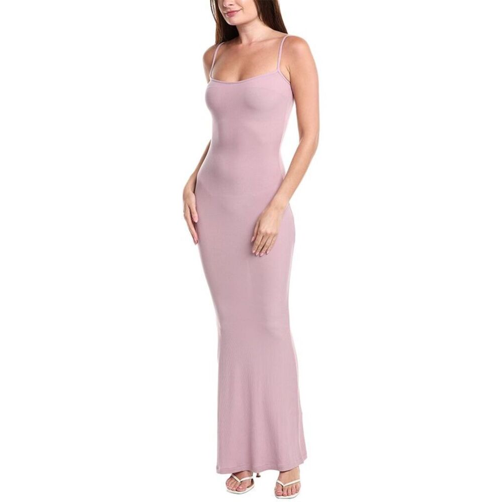 Serenette Womens  Rib Maxi Tank Dress, Pink